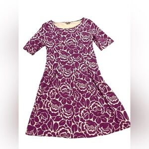 BODEN TEXTURED COTTON BLEND FLORAL LINDSEY PONTE DRESS Sz 10R